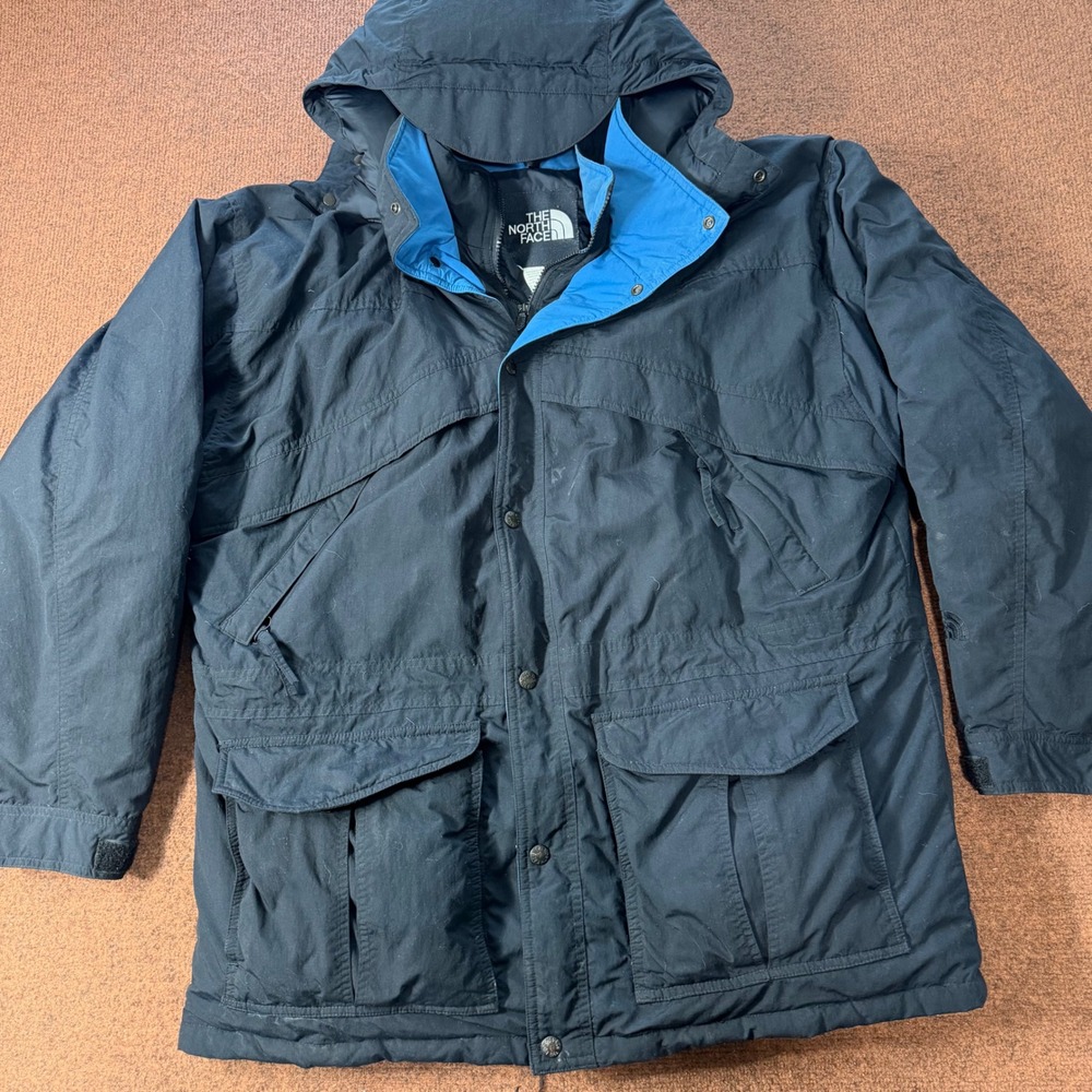 The‎ North Face Mens Vintage Mountain Parka Jacket Black Down Fill Large Hooded
